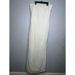 Anne Taylor Ivory Lace Maxi Gown Size 10 Cotton Blend Formal Sleeveless 53" Long